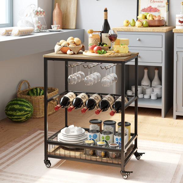 Microwave Cart With Wine Rack Wayfair